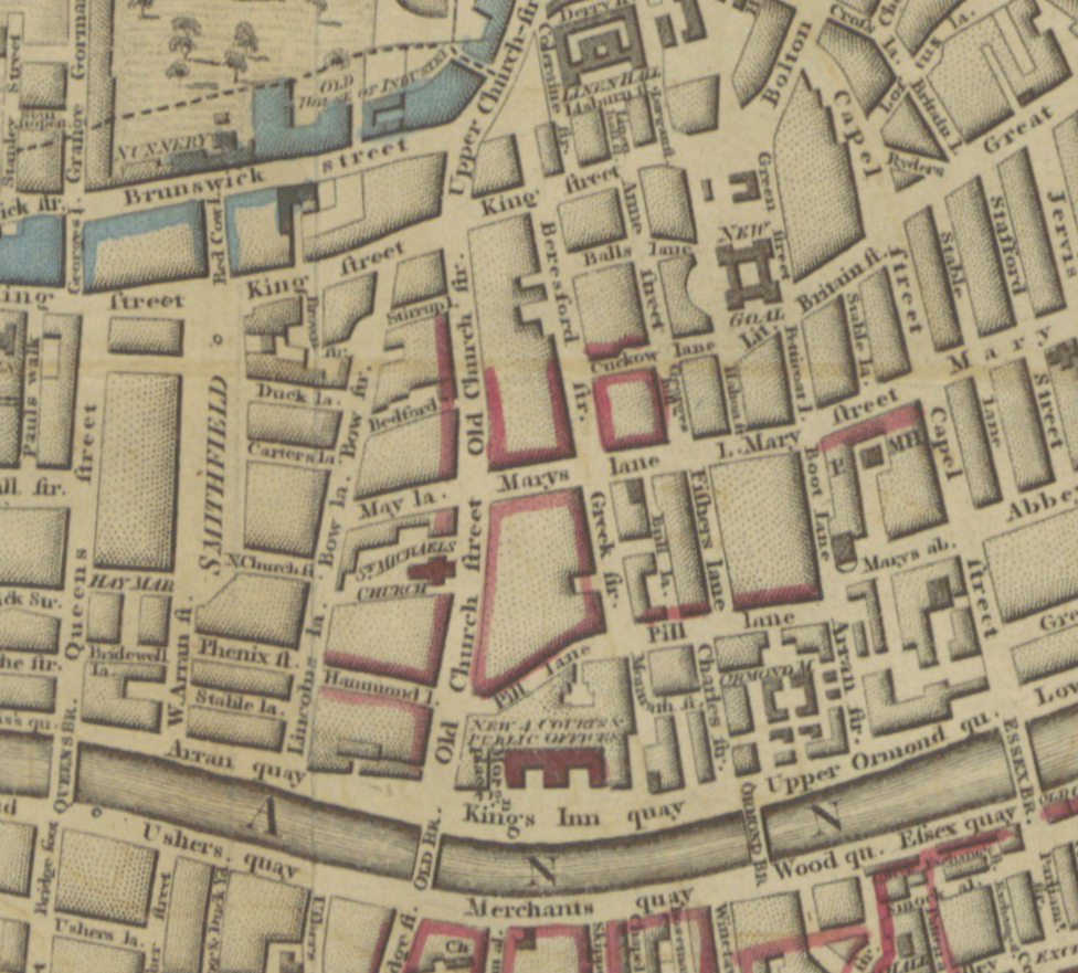 The Immediate Surroundings of Gandon’s Original Four Courts, 1798