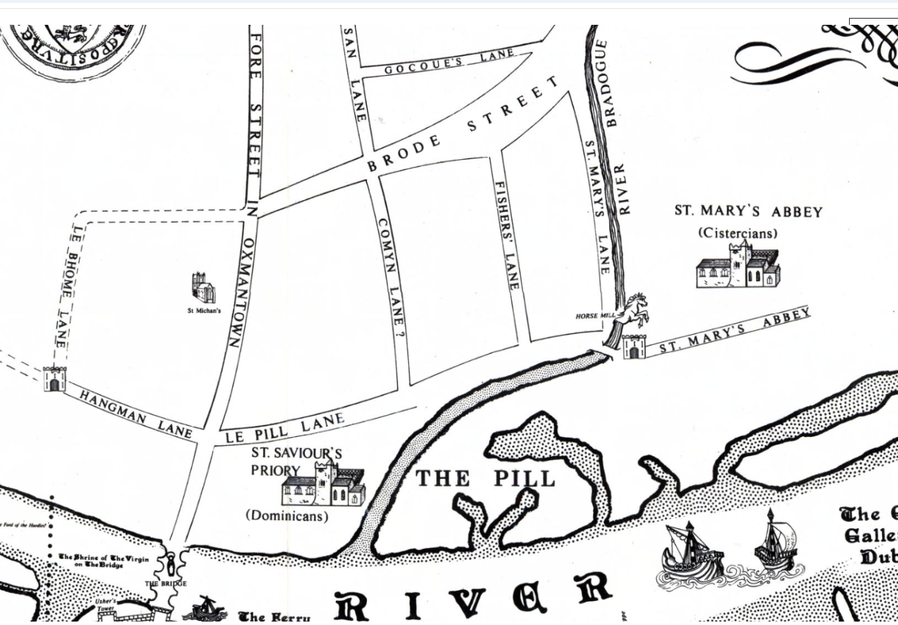 The Four Courts and its Vicinity in Medieval Times, 1224-1540